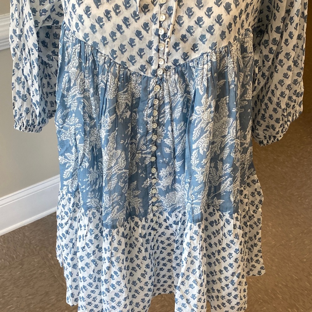 Daughters of India Blue and White Patterned Dress - Picture 10 of 11